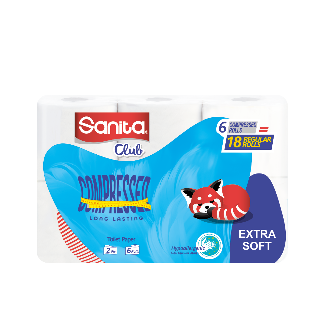 Sanita Club 280 Sheet Toilet Tissue 6 Rolls