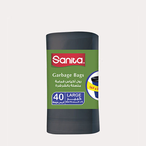 Sanita Garbage Bags Large Black 40 bags