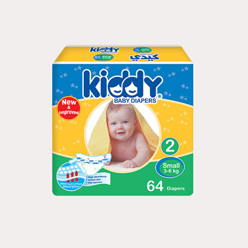 Kiddy Baby Diapers Small (size 2) 64 diapers
