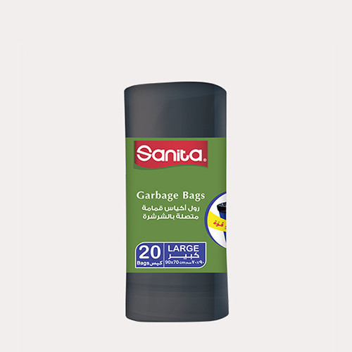 Sanita Garbage Bags Large Black 20 bags