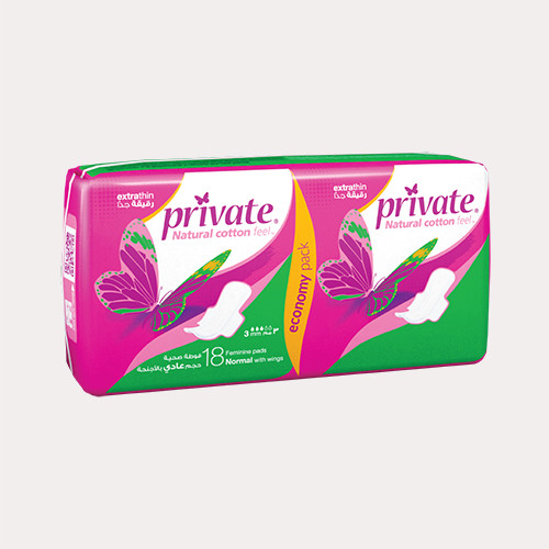 Private Extra Thin Normal Economy Pack 18 Pads
