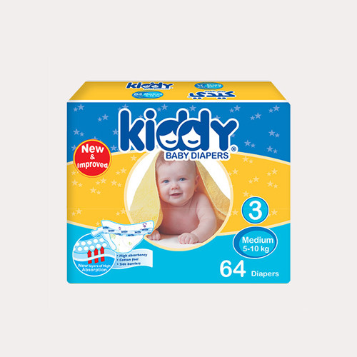 Kiddy Baby Diapers Medium (size 3) 64 diapers
