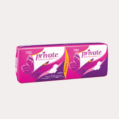 Private Extra Thin Night Economy 14 Pads