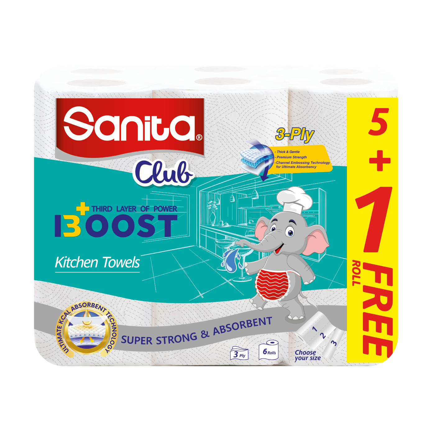 Sanita Club Kitchen Boost 6 Rolls