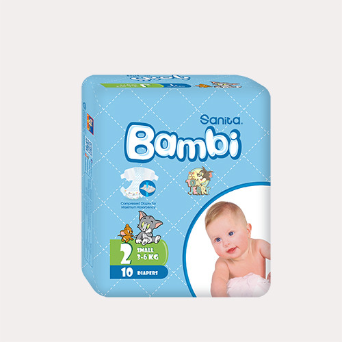 Bambi Baby Diapers stretch Medium (size 2) 10 diapers