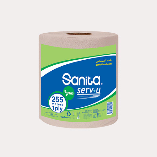 Maxi Roll Sanita serv u Brown 255 M 1 Roll