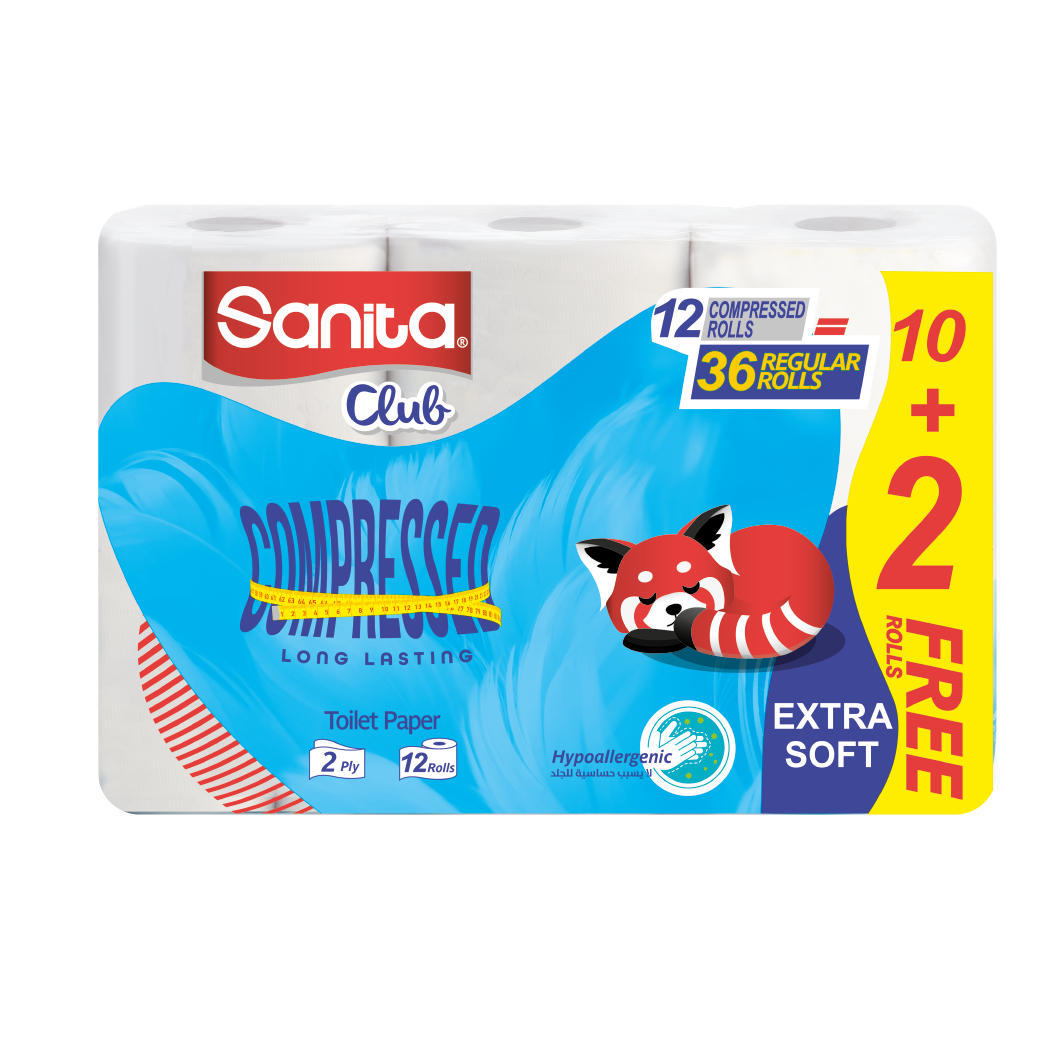 Sanita Club 250 Sheet Toilet Tissue (10+2) Rolls