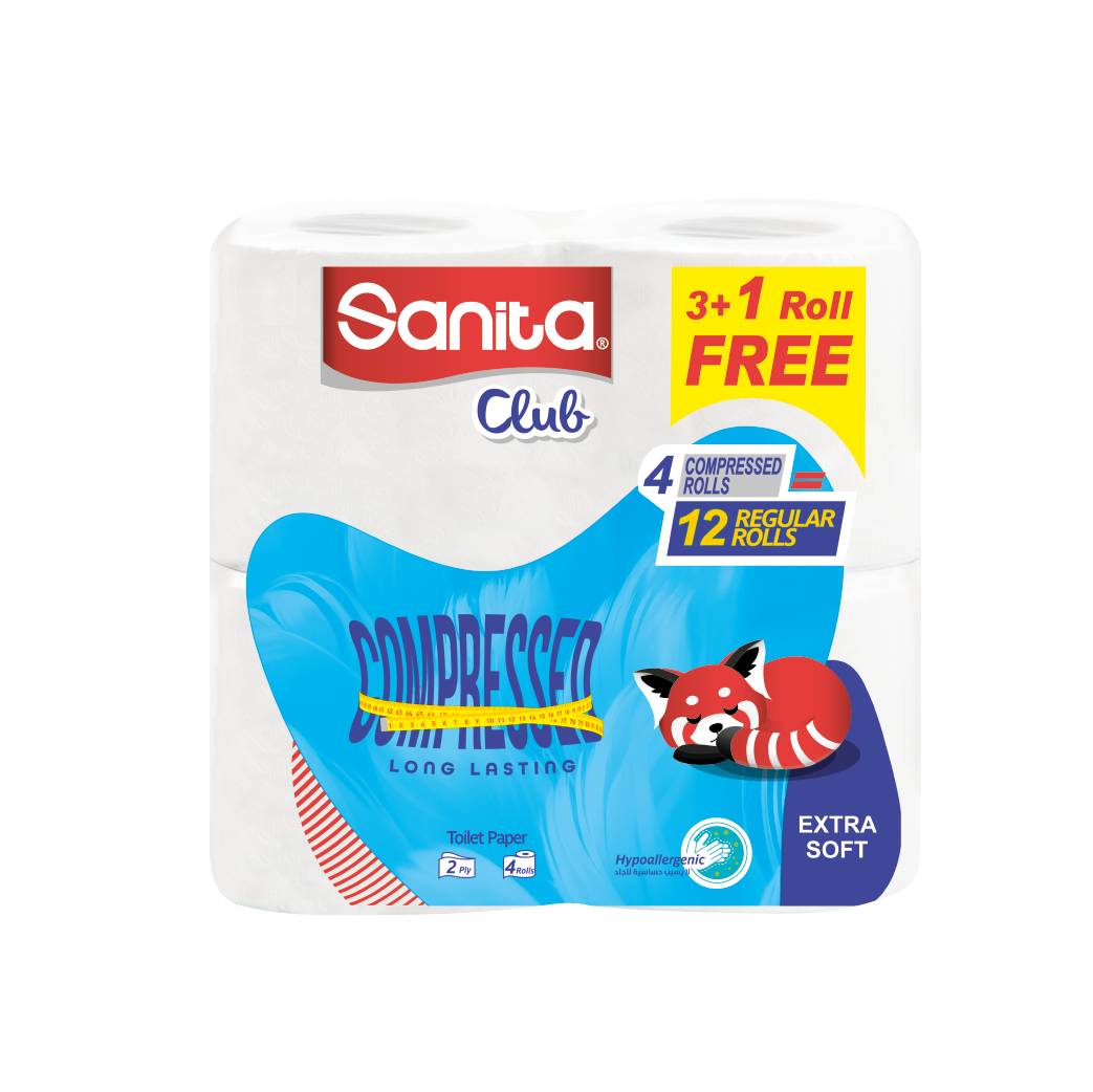 Sanita Club 280 Sheet Toilet Tissue (3+1) Rolls