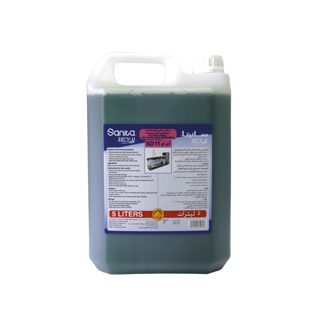 SD-11 Antibacterial Manual Pot Wash Non-Perfumed 5L