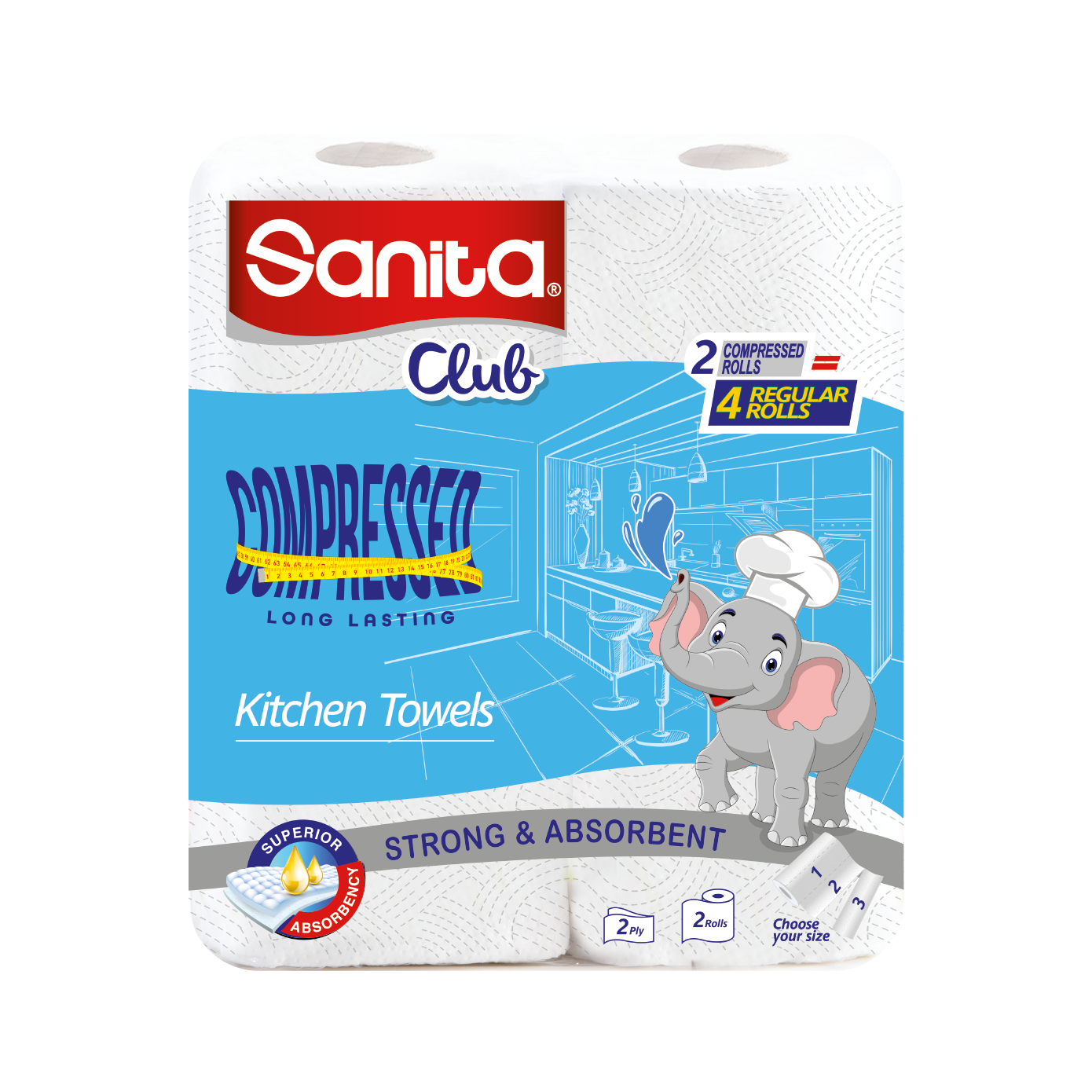 Sanita Club kitchen Towel 2 Rolls