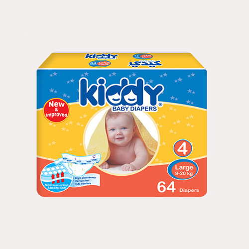 Kiddy Baby Diapers stretch Large (size 4) 64 diapers