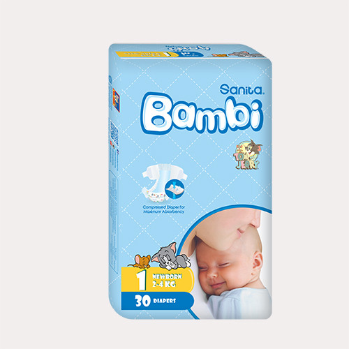 Sanita Bambi Baby Diapers New born size 1 30 diapers